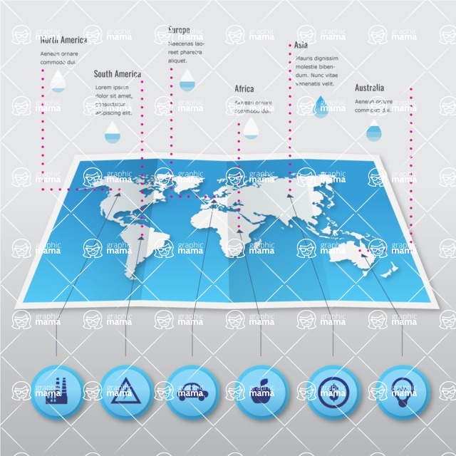 Infographic Templates Collection - Vector, Photoshop, PowerPoint, Google Slides - Paper World Map Infographic Template